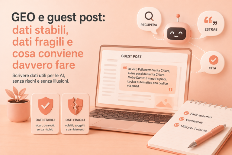 GEO e guest post: dati stabili, dati fragili e cosa conviene davvero fare